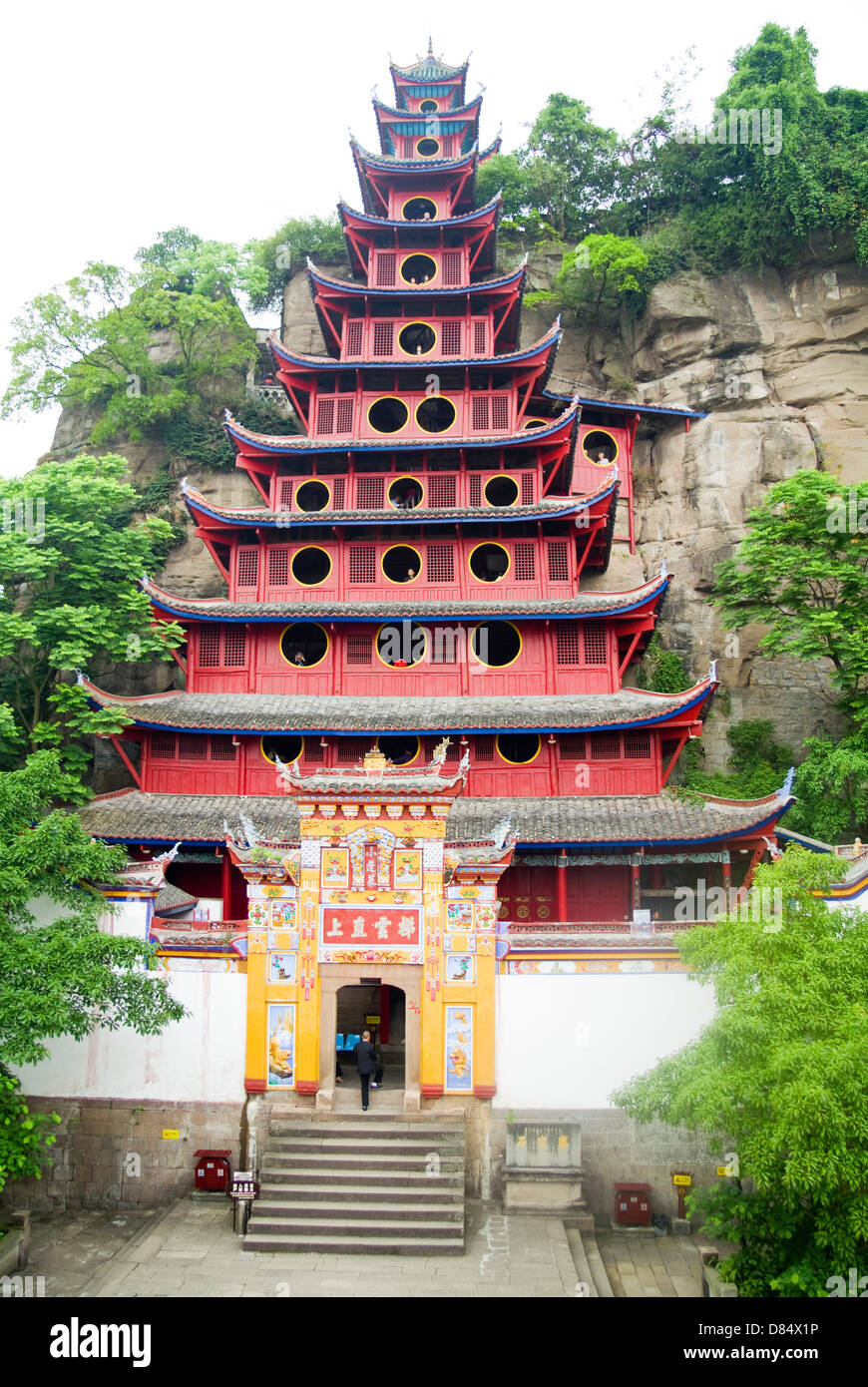 Shibaozhai Pagoda, Zhong County, Fiume Yangtze, Cina Foto Stock