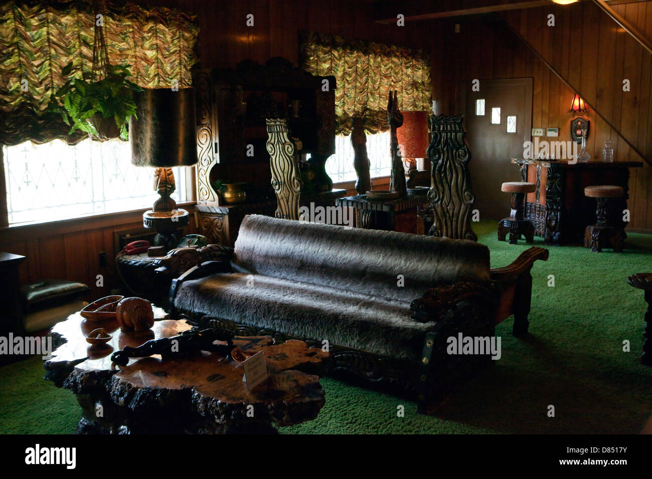 Una vista della giungla in camera Elvis Presley's Mansion Graceland, in Memphis, Tennessee Foto Stock