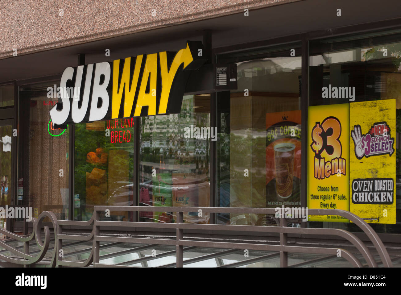 Subway restaurant sign - USA Foto Stock