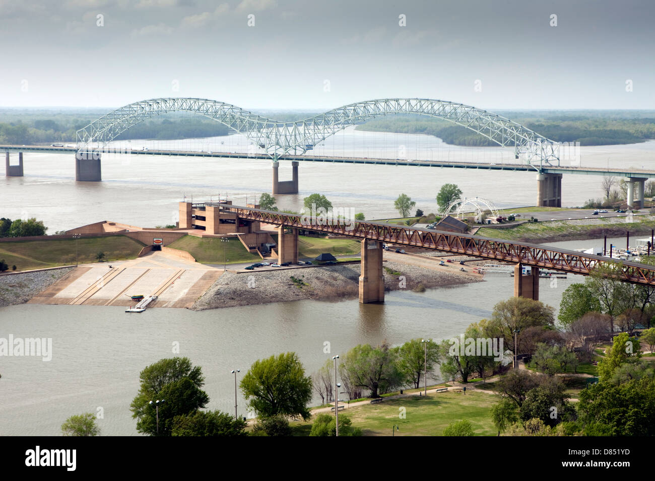 Una vista di Mud Island River Park a Memphis, Tennessee Foto Stock