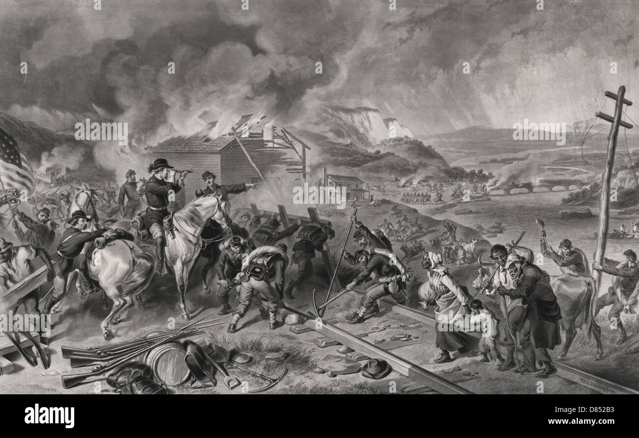 Sherman del marzo al mare - General William Sherman marciando verso il mare ci durante la guerra civile Foto Stock