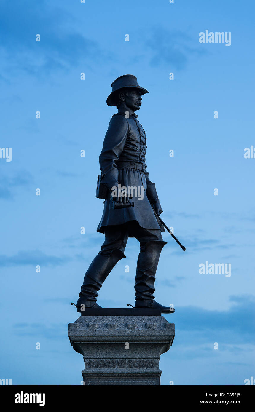 Il Brigadiere Generale John gibbone monumento, Gettysburg National Military Park, Pennsylvania, STATI UNITI D'AMERICA Foto Stock