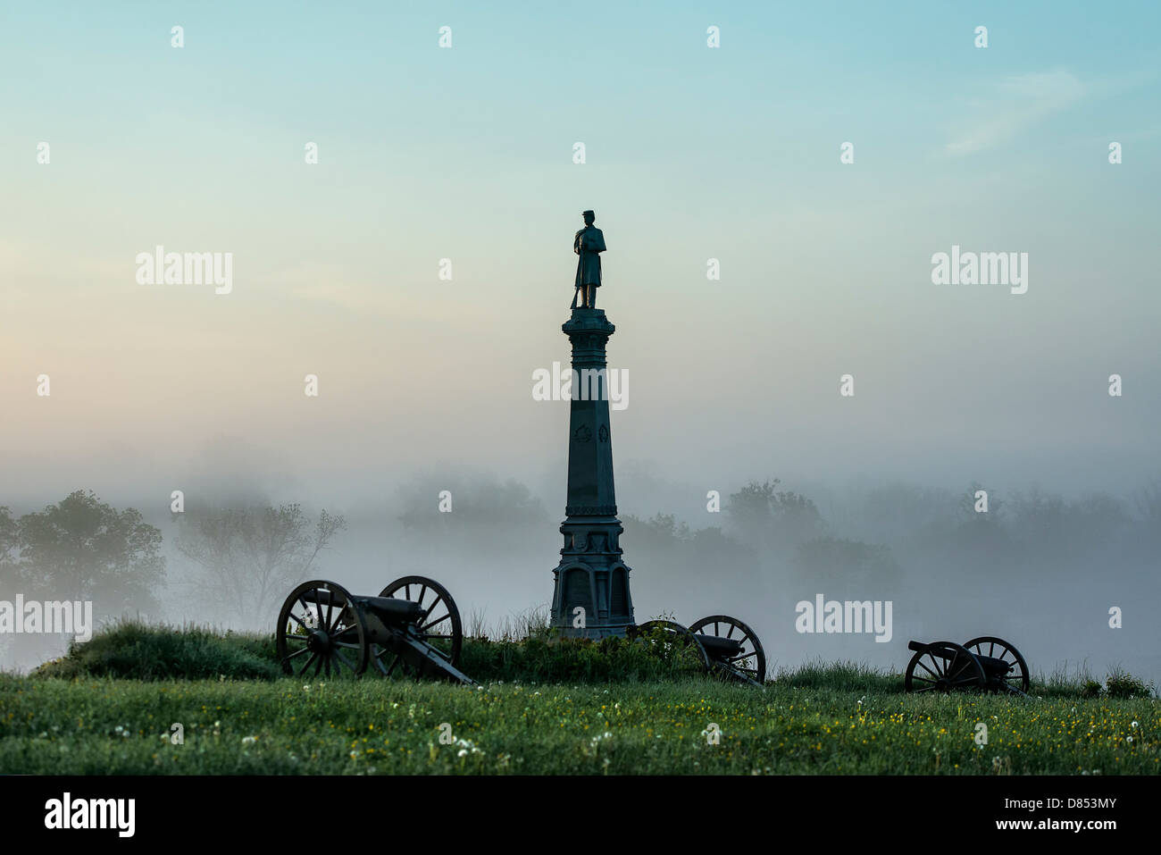 Monumento Ohio, cimitero Hill, Gettysburg National Military Park, Pennsylvania, STATI UNITI D'AMERICA Foto Stock