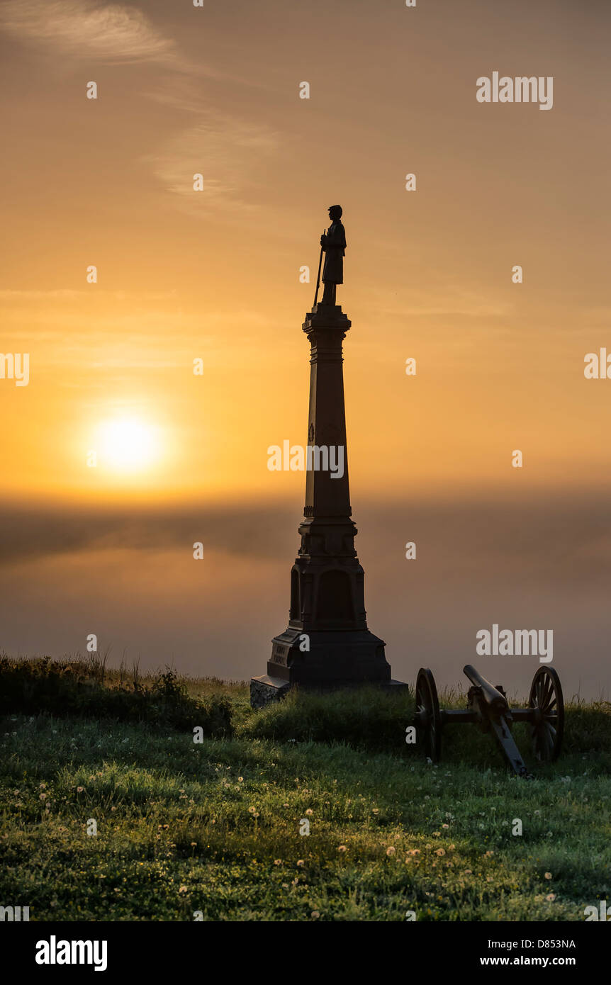 Ohio Monumento al cimitero Hill, Gettysburg National Military Park, Pennsylvania, STATI UNITI D'AMERICA Foto Stock