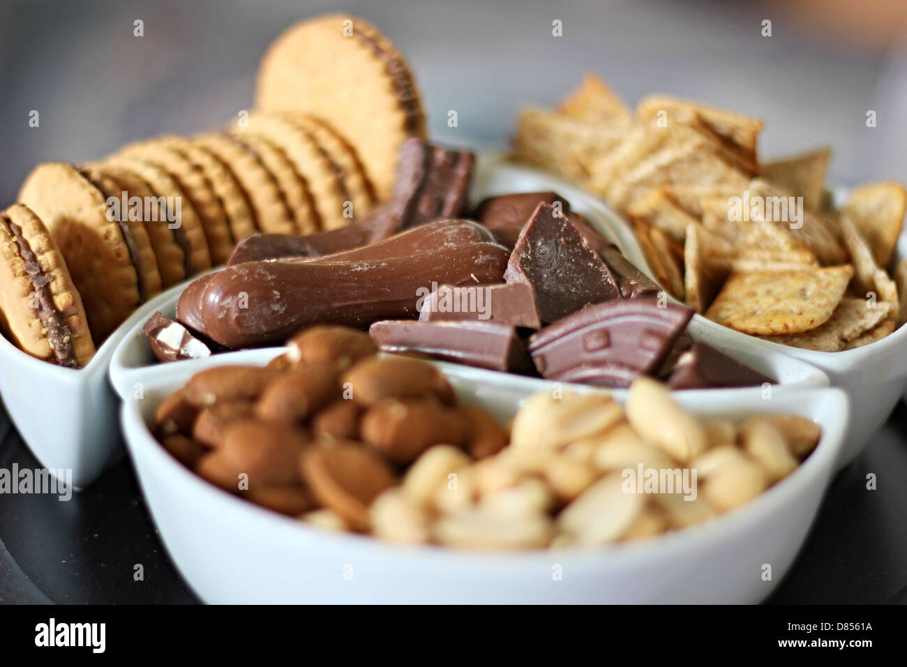 Noci, cioccolato e wafer Foto Stock