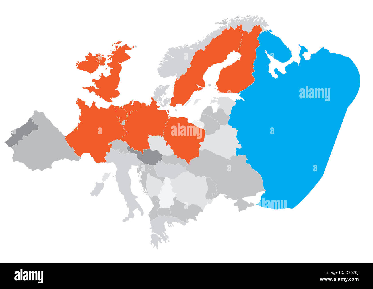 Mappa vettoriale dell Europa Foto Stock