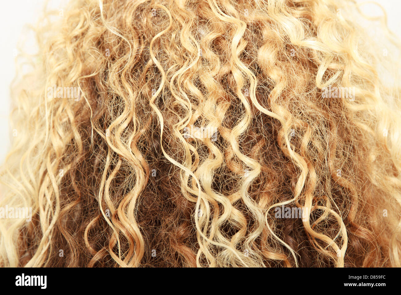 Asciugare frizzy capelli ricci Foto Stock