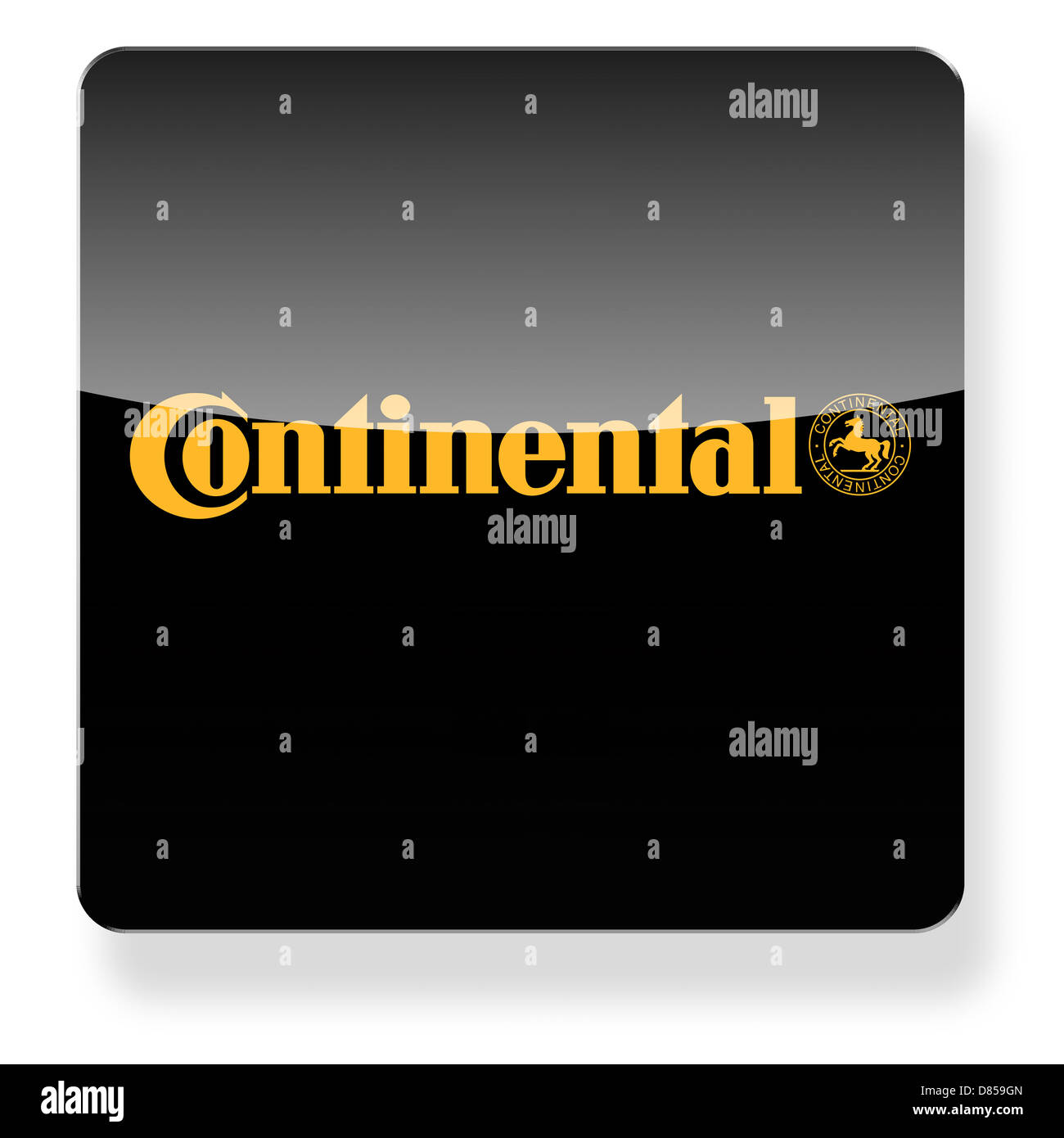 Pneumatici Continental logo come l'icona di un'app. Percorso di clipping incluso. Foto Stock
