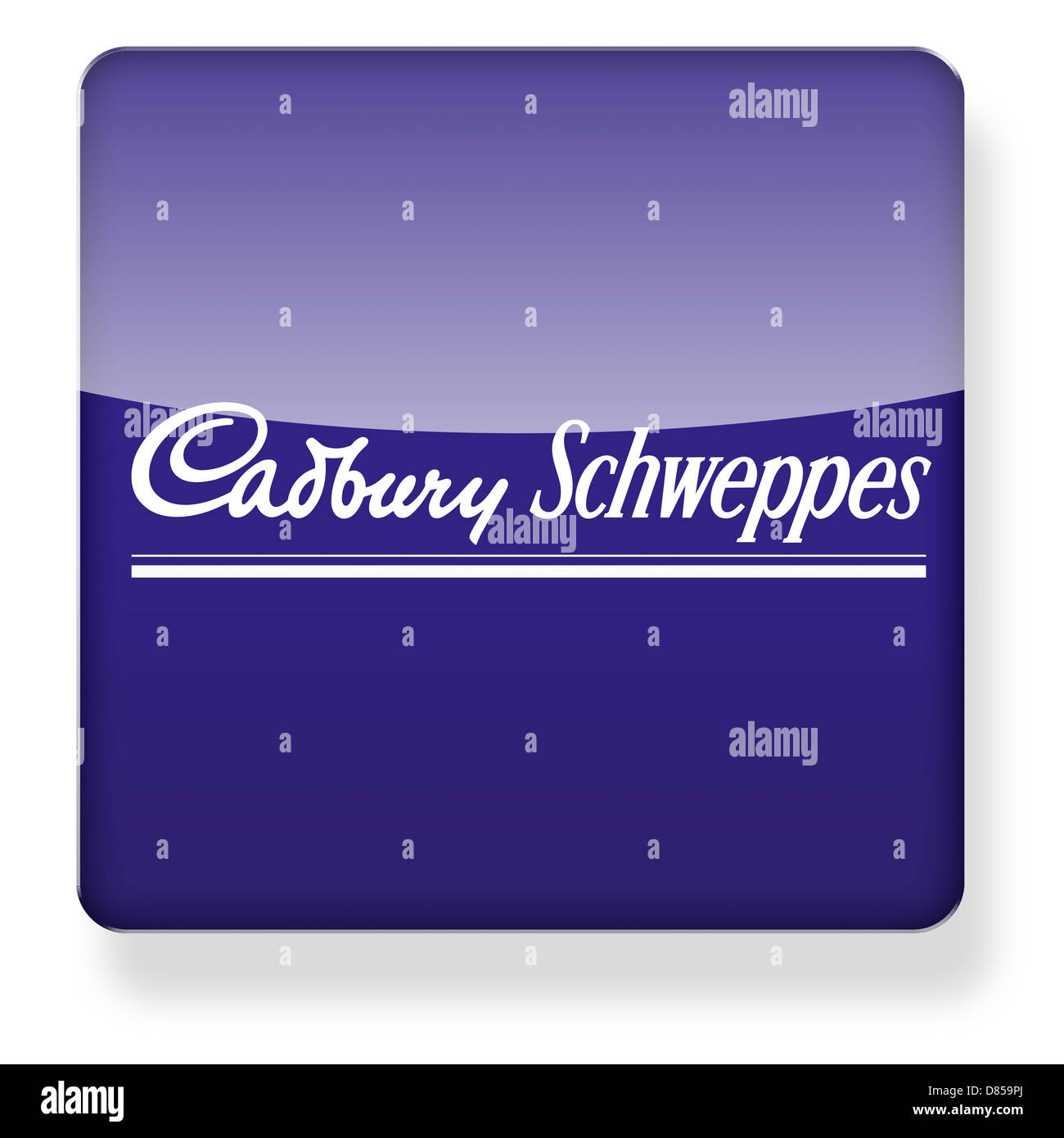 Cadbury Schweppes logo come l'icona di un'app. Percorso di clipping incluso. Foto Stock