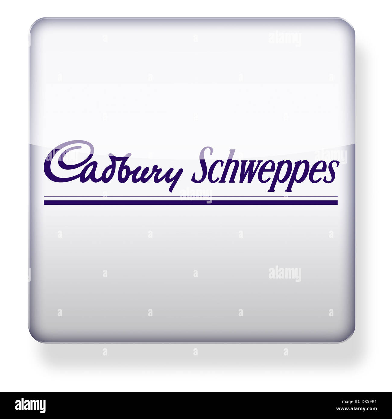 Cadbury Schweppes logo come l'icona di un'app. Percorso di clipping incluso. Foto Stock