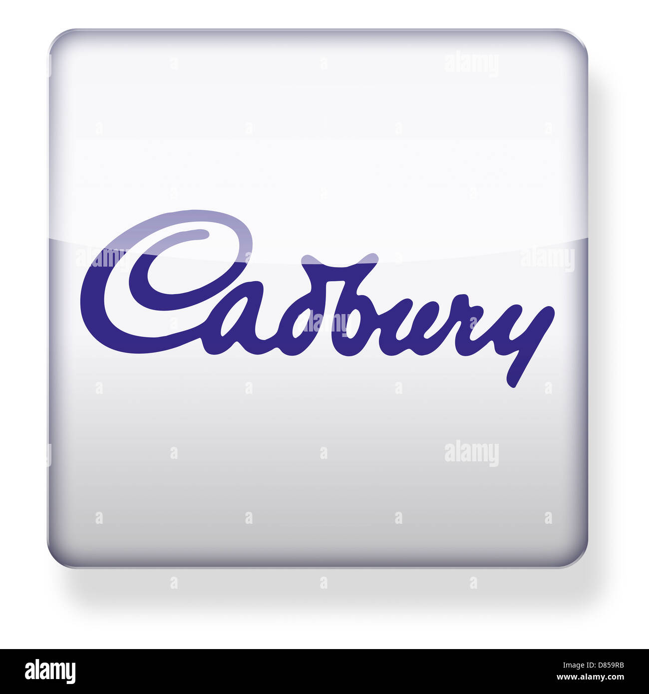 Cadbury logo come l'icona di un'app. Percorso di clipping incluso. Foto Stock