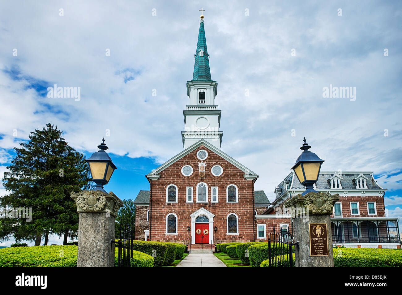 Cappella Conewego, più antico romano cattolica chiesa in pietra negli Stati Uniti, in Pennsylvania, STATI UNITI D'AMERICA Foto Stock