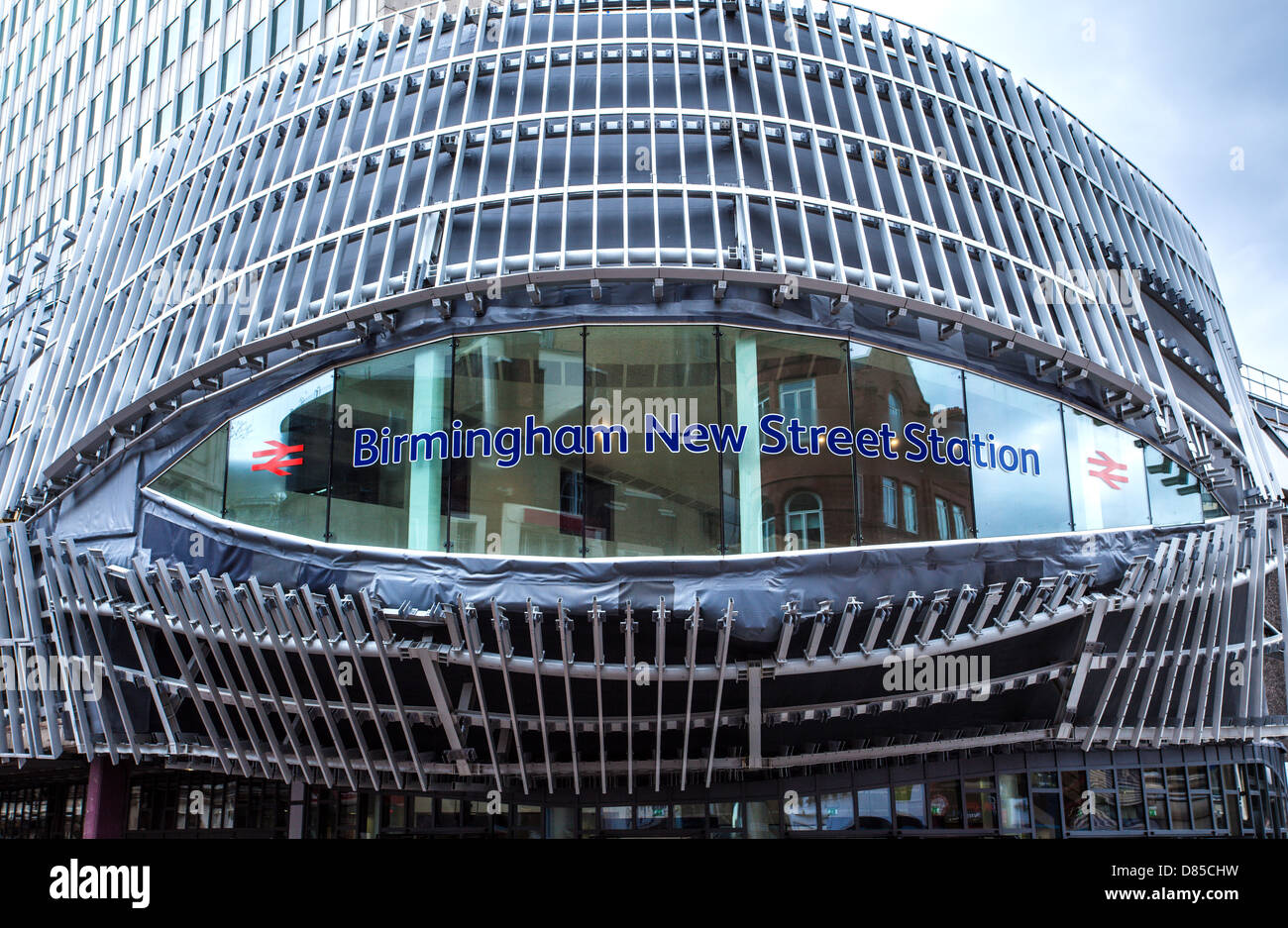 Nuovo ingresso alla stazione di Birmingham New Street in costruzione Foto Stock