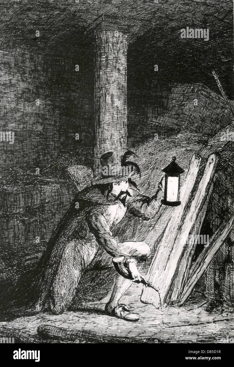 GUY FAWKES (1570-1606) principale fautore del 1605 Polvere da sparo complotto per far esplodere il Parlamento e il re James I. xix secolo immagine. Foto Stock