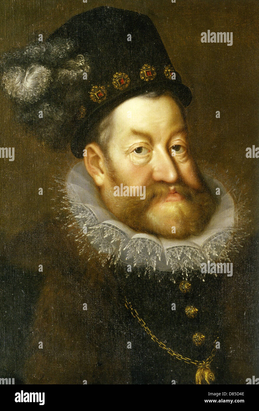 Rodolfo II Imperatore del Sacro Romano Impero (1552-1612) e l'Arciduca d'Austria dipinta da Hans von Aachen circa 1606 Foto Stock