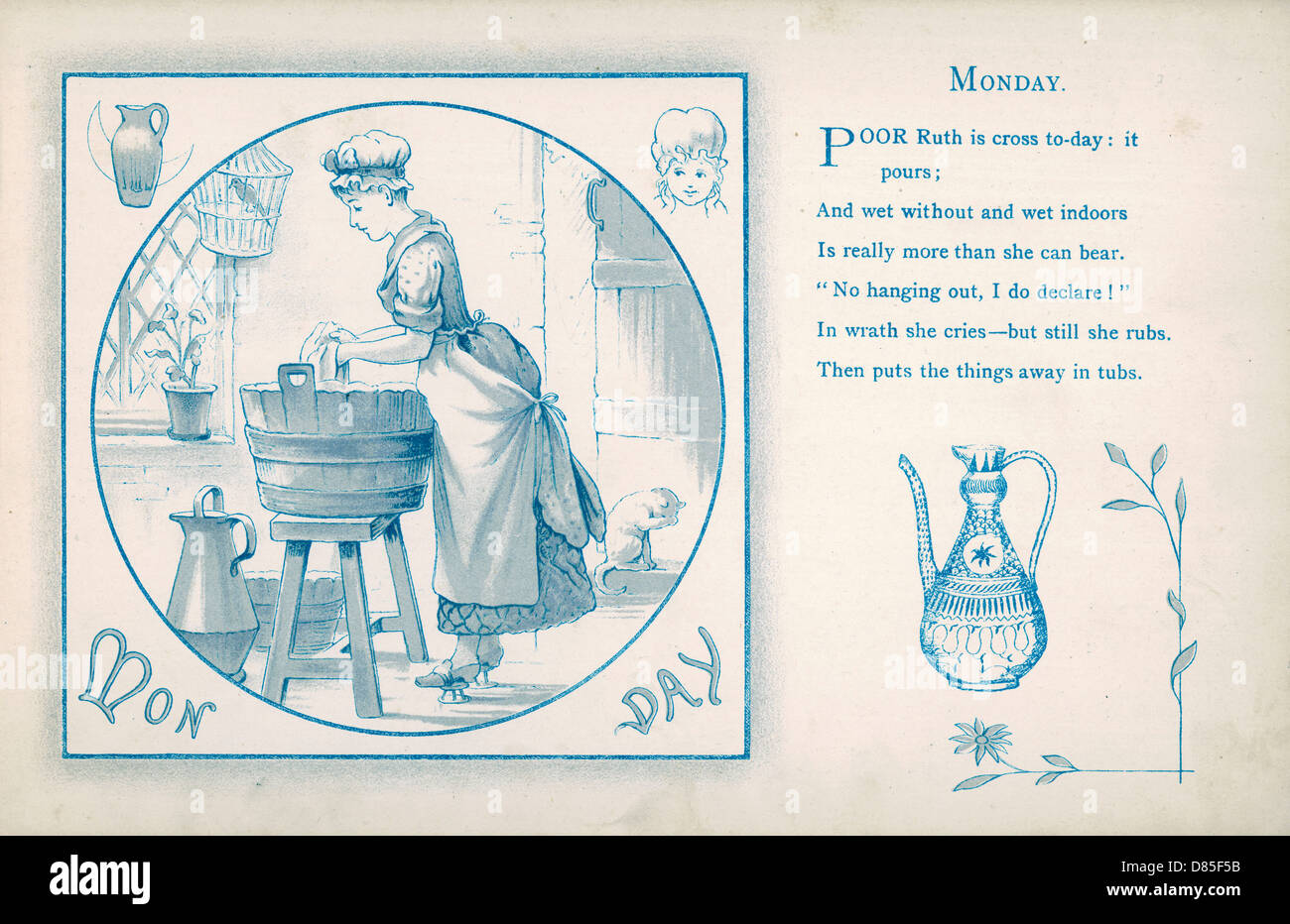 Housemaid fa la lavanderia (Lunedi) Foto Stock