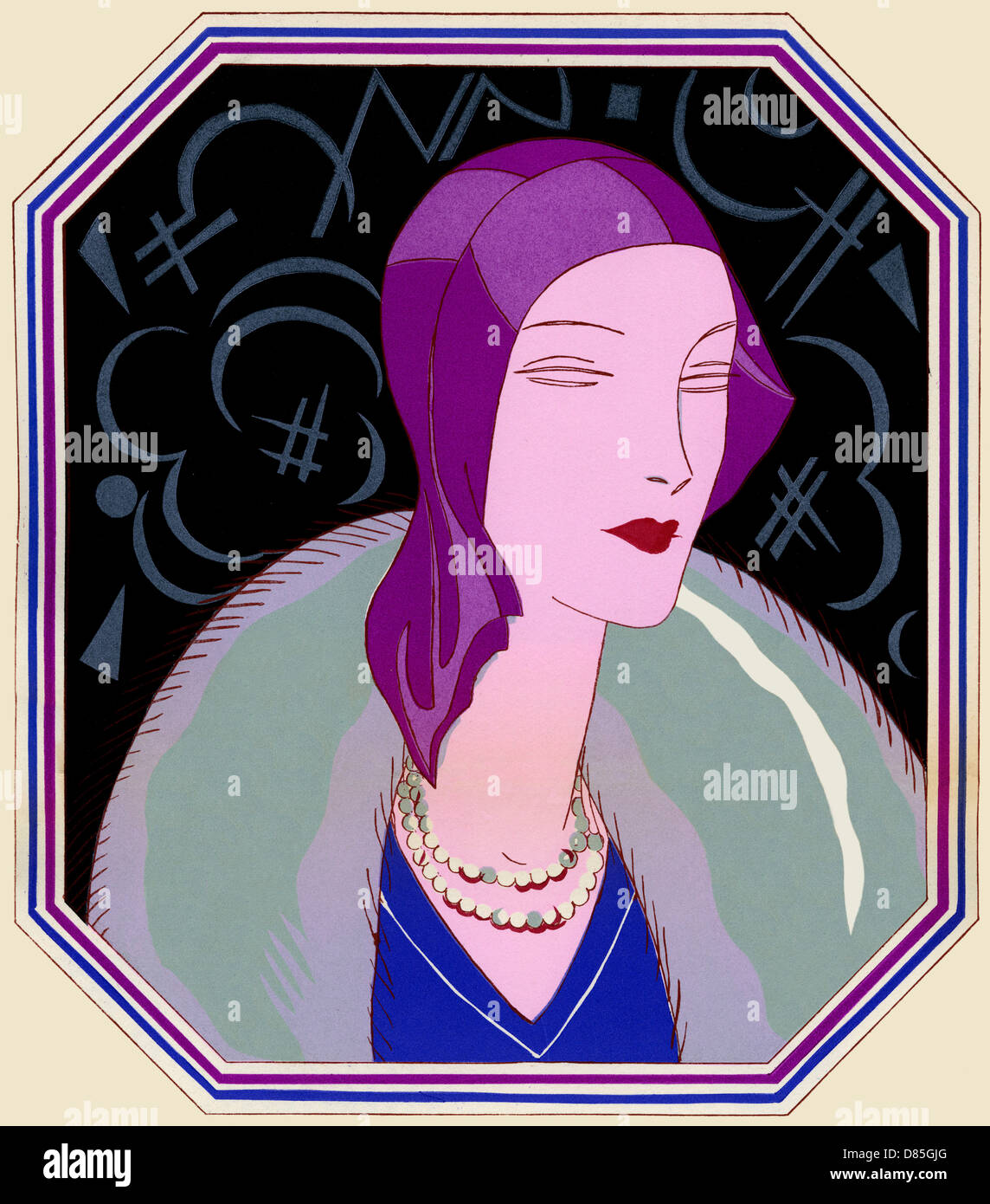 Donna in cappello viola 1931 Foto Stock