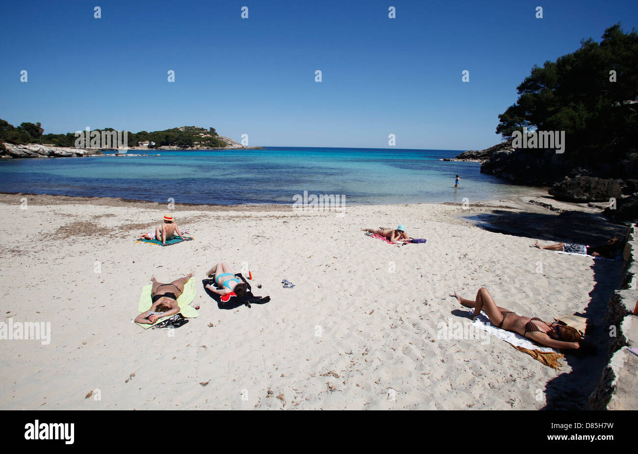 Baia di Font de Sa Cala a Capdepera, Mallorca,Spagna Foto Stock