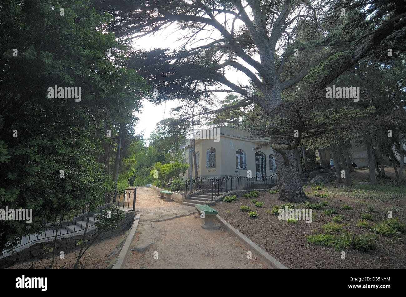 Sanatorium Yasnaya Polyana (brillante Glade), la maggiore Yalta, Crimea, Ucraina, Europa orientale Foto Stock