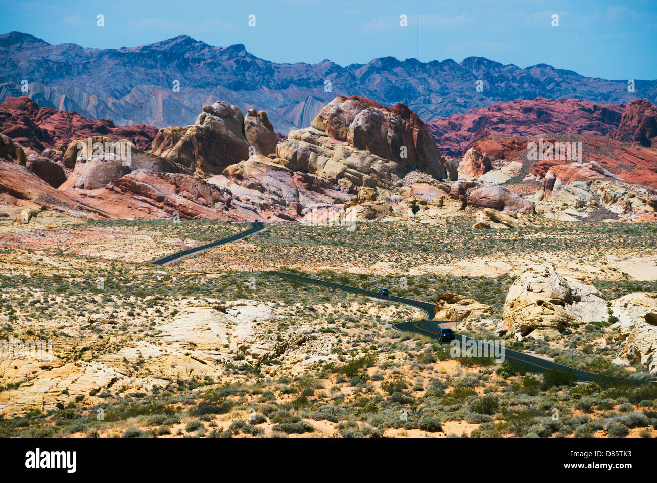 La Valle del Fuoco del parco statale è il più antico parco dello stato del Nevada, USA. Foto Stock
