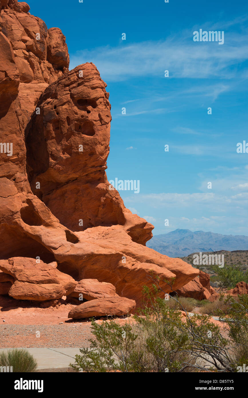 La Valle del Fuoco del parco statale è il più antico parco dello stato del Nevada, USA. Foto Stock