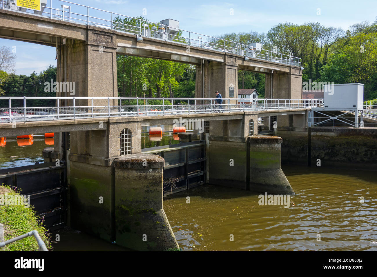 Bloccaggio di Allington Fiume Medway Maidstone Kent England Foto Stock