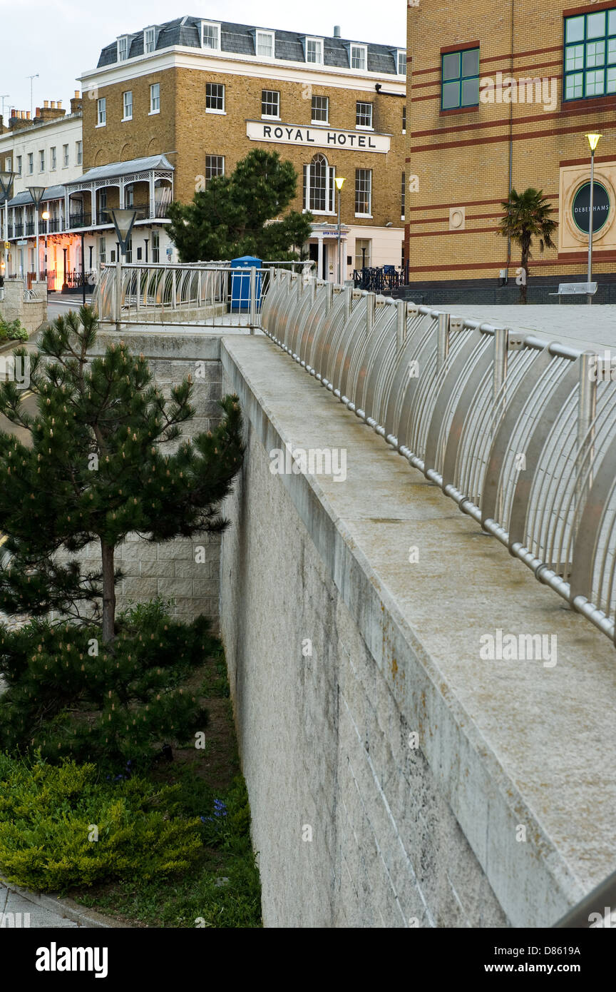 Royal Hotel da Pier hill e giardini, Southend on sea. Foto Stock