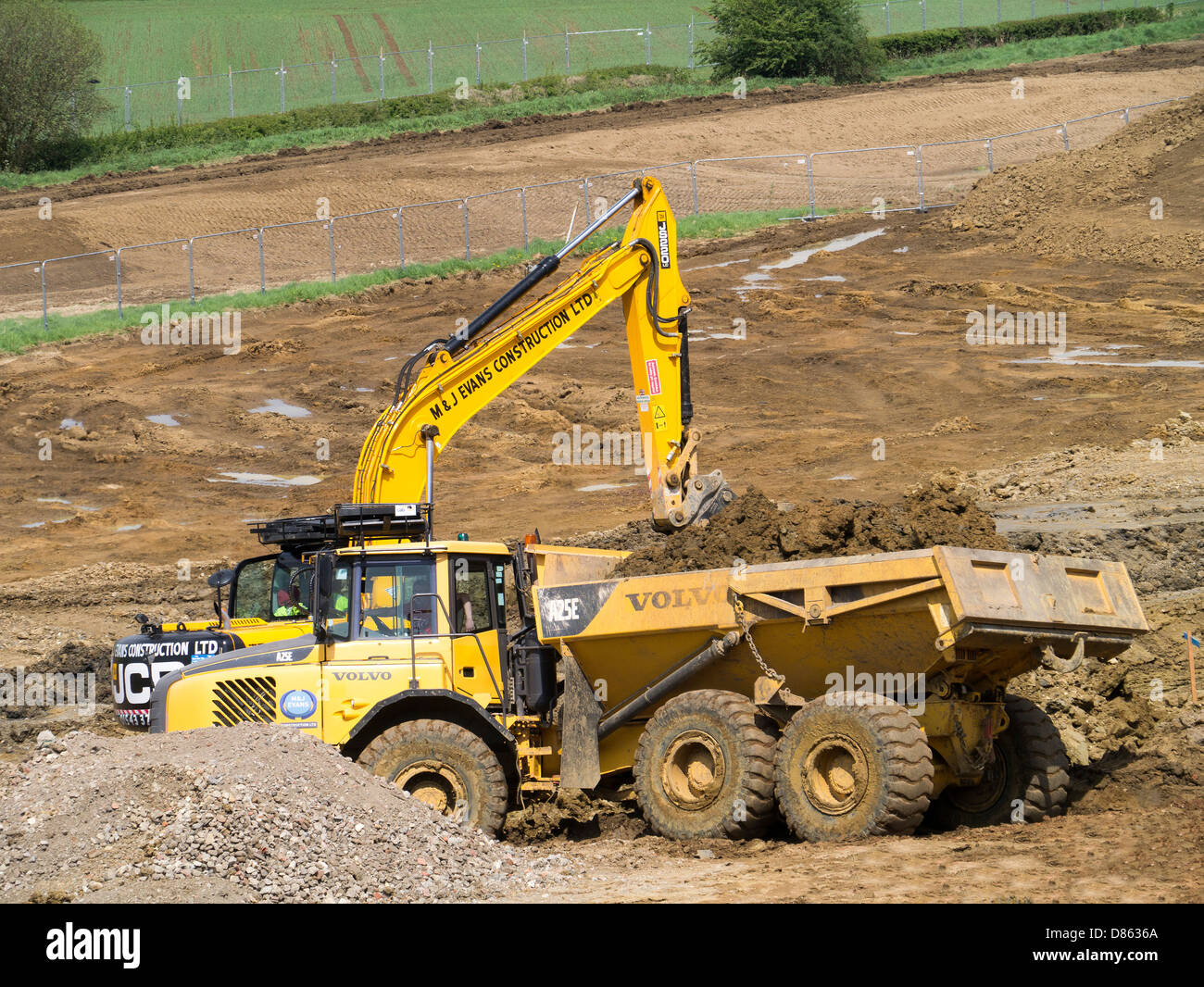 Preparazione del terreno per l'alloggiamento di sviluppo, Grantham, Lincs Foto Stock