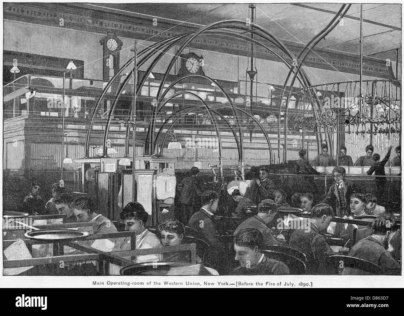 Sala operatoria Western Union, New York, Stati Uniti Foto Stock