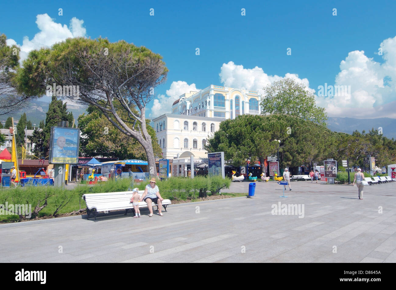 Park sul lungomare di Yalta, Crimea, Ucraina, Europa orientale Foto Stock