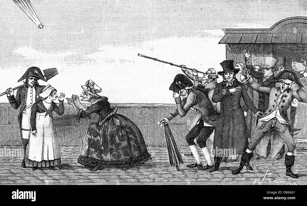 I parigini si panico alla vista di una cometa Foto Stock