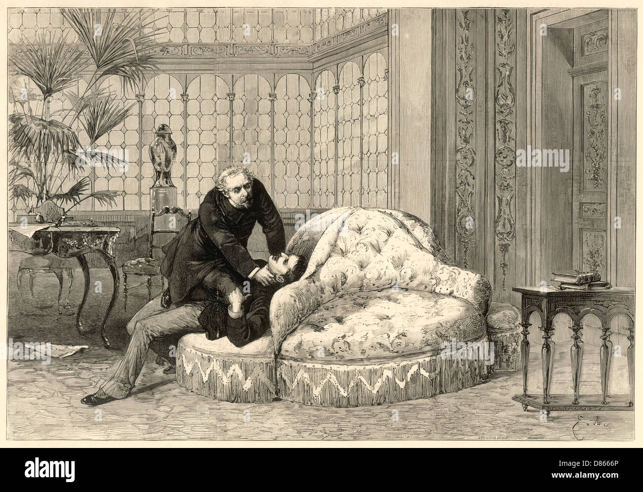 Una scena dal gioco 'Denise' di Alexandre Dumas Foto Stock