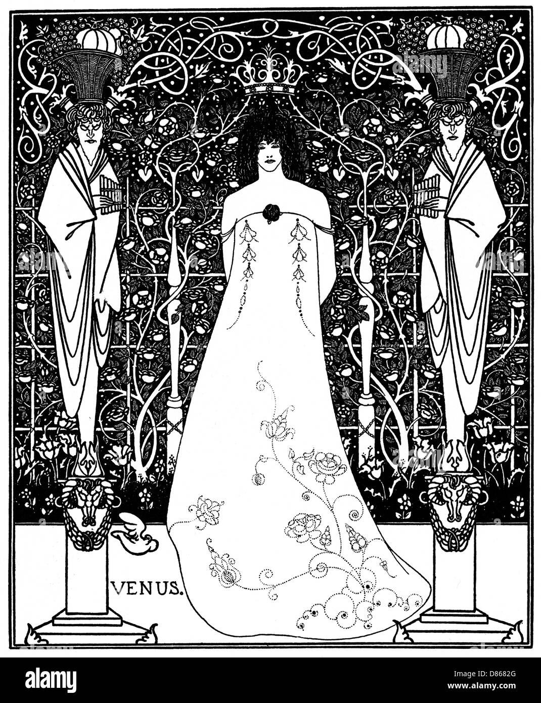 Venere tra gli dei terminali di Aubrey Beardsley Foto Stock