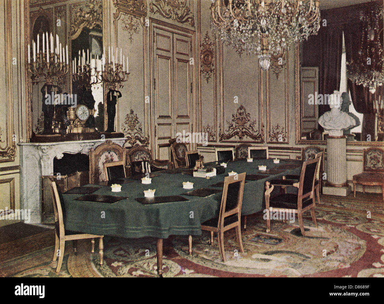 Elysee Palace - Sala del Consiglio Foto Stock