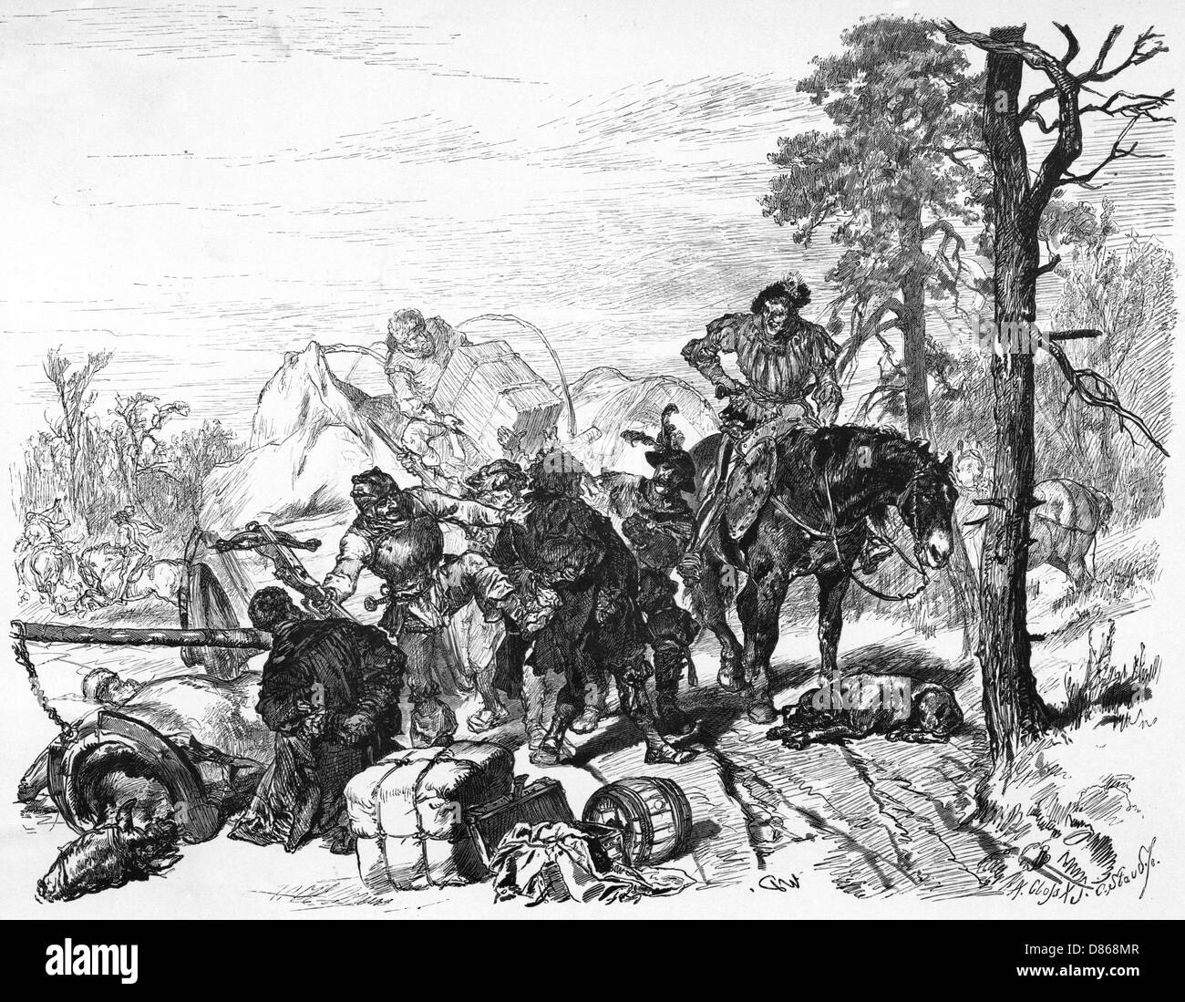 Banditi nella Germania medievale Foto Stock