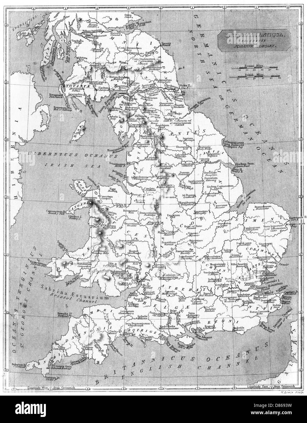 Roman Britain mappa Foto Stock
