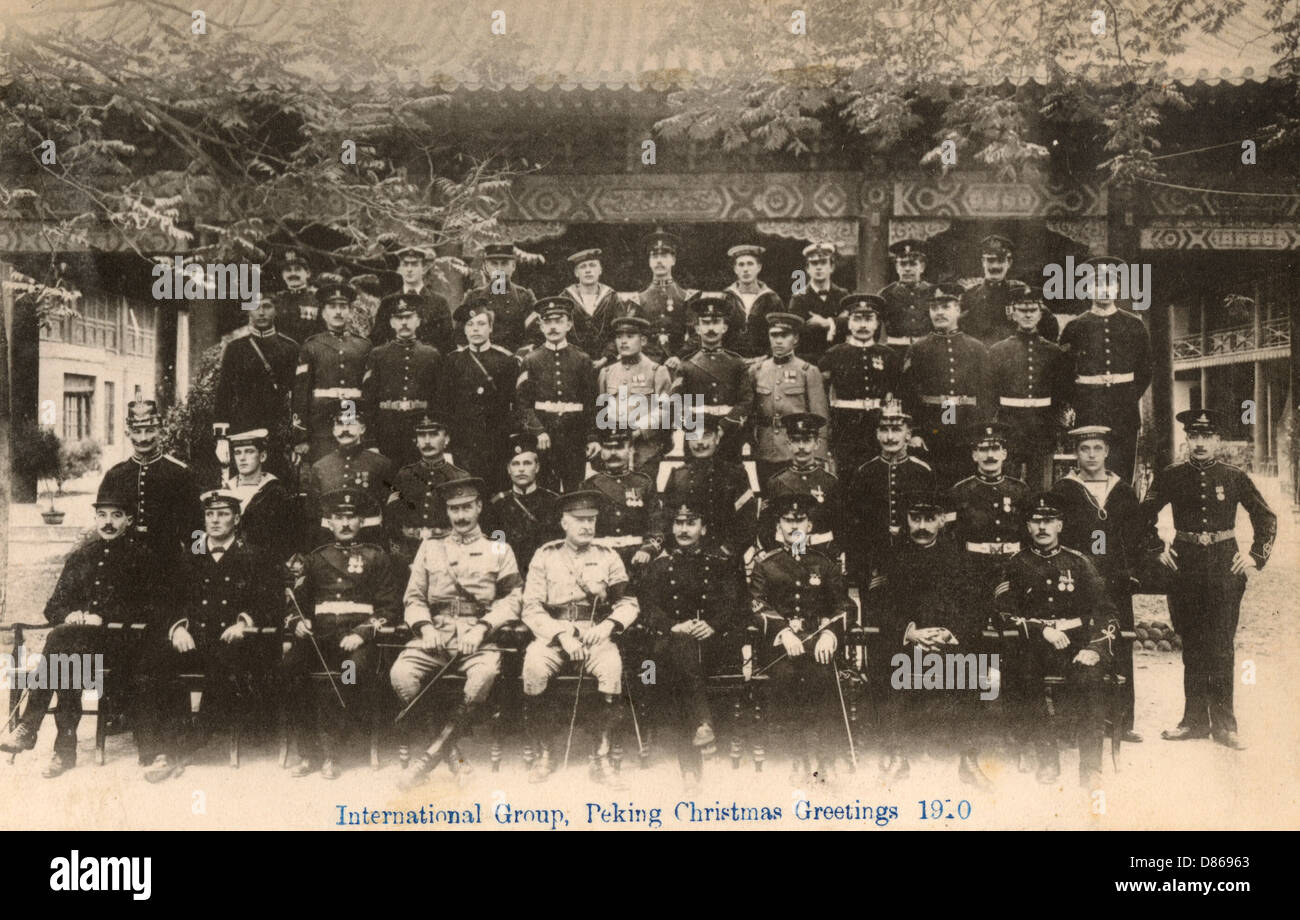 Gruppo internazionale di ufficiali militari Foto Stock