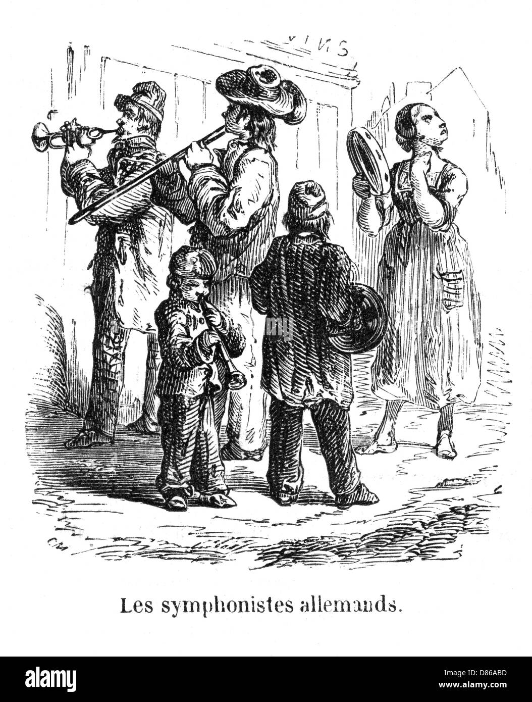 Banda di strada tedesca, 1857 Foto Stock
