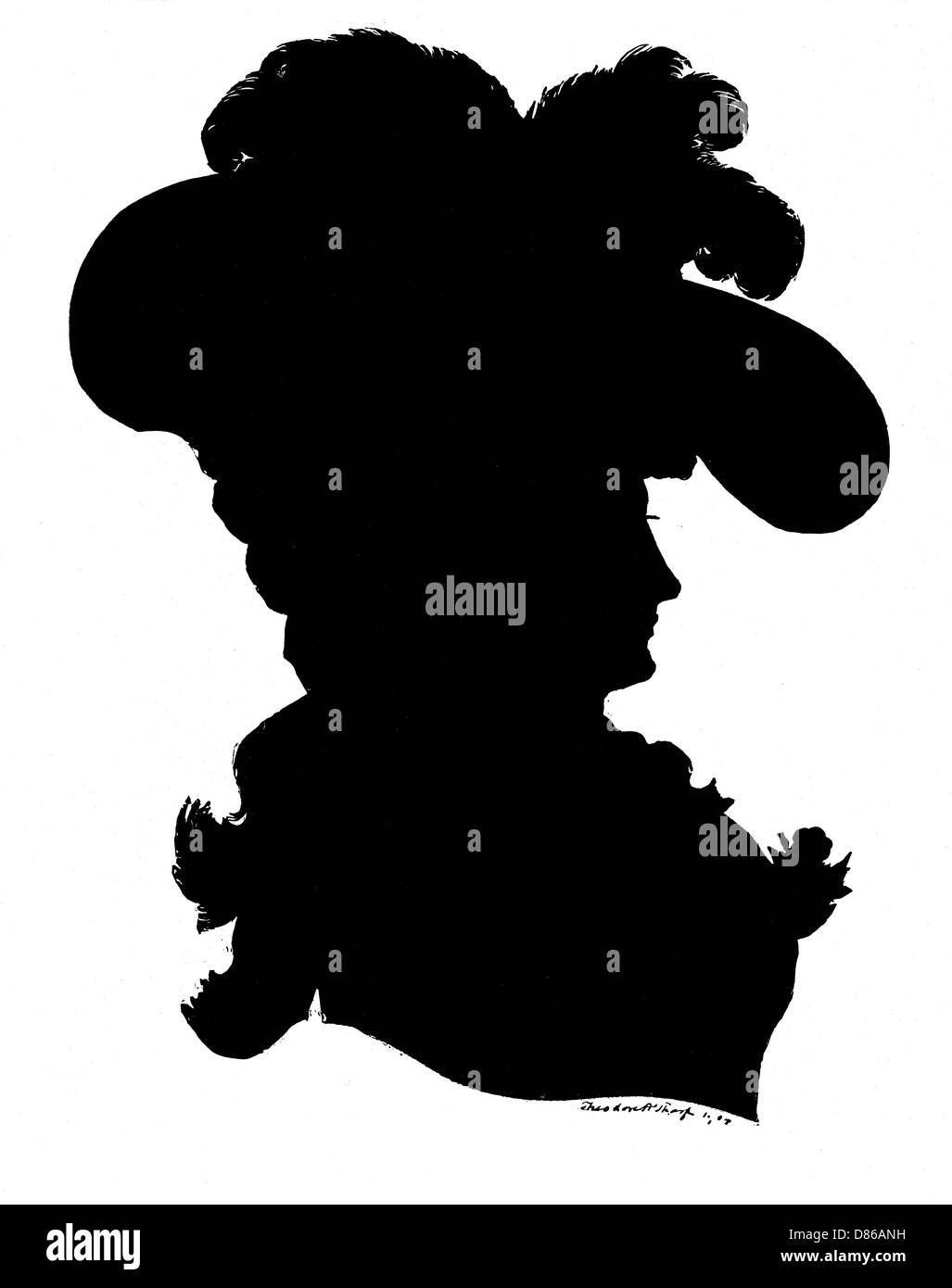 La Duchessa del Devonshire in silhouette Foto Stock