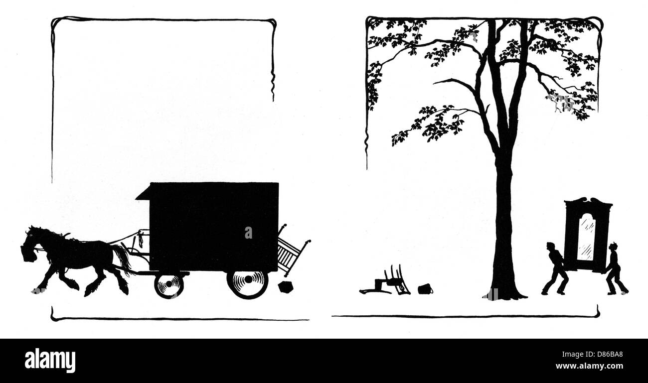 Il cavallo si ricarica con il pulmino Foto Stock