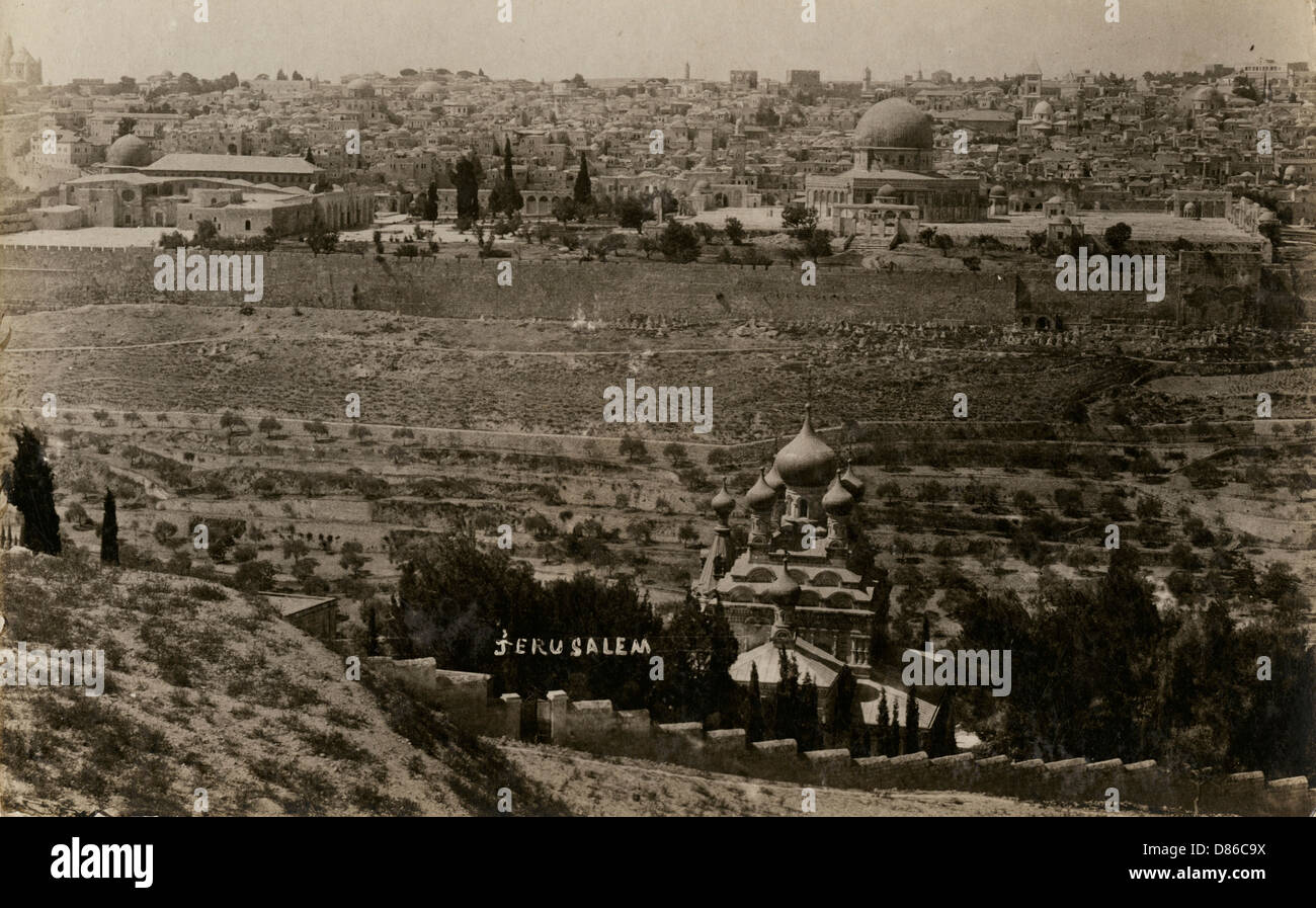 Gerusalemme dal monte degli Ulivi Foto Stock