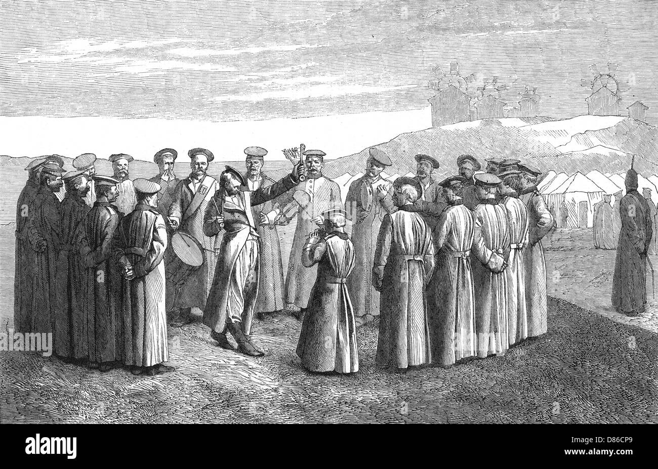 Soldati russi cantano, 1855 Foto Stock