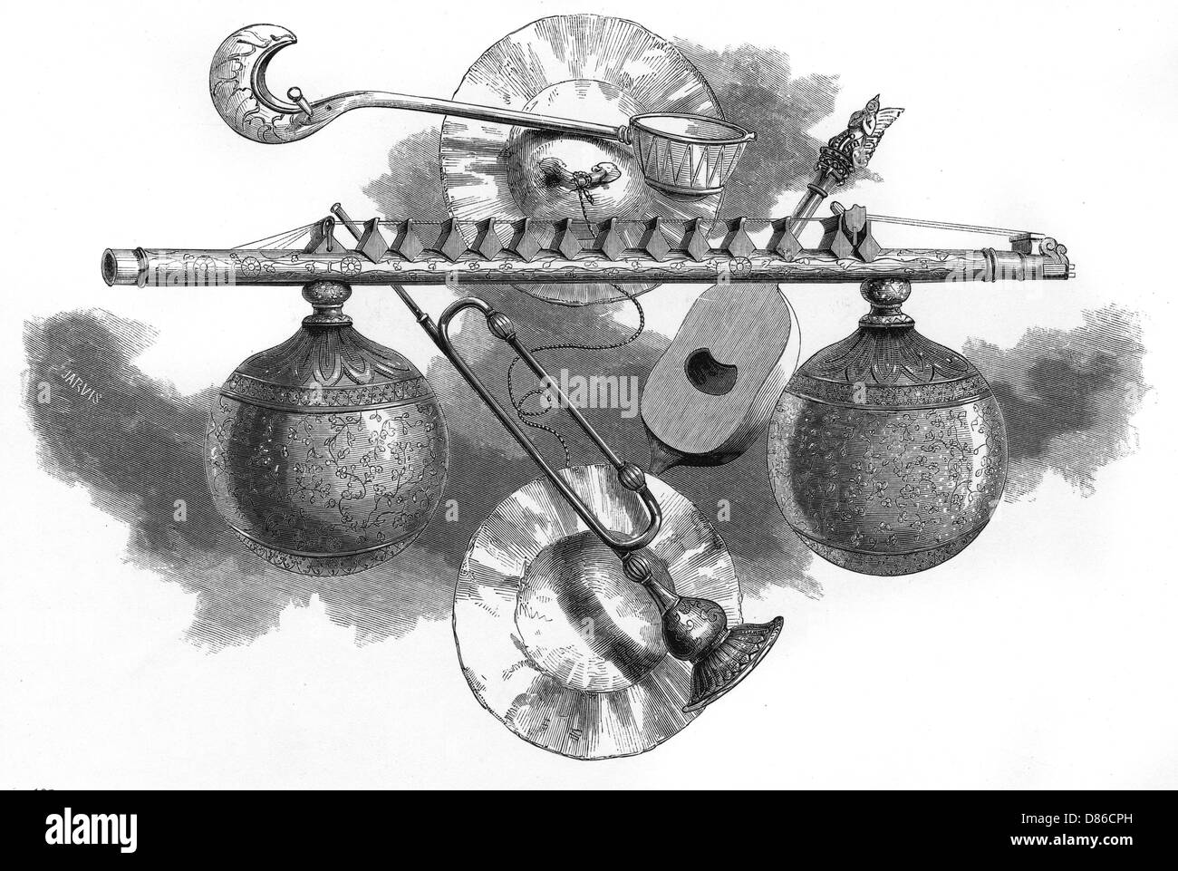 Musica regionale: Strumenti musicali nativi, India Foto Stock