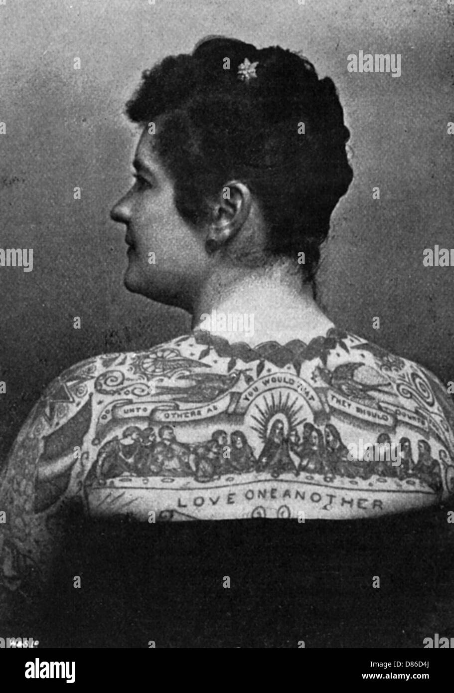 Emma De Burgh tatuato Lady 1897 Foto Stock