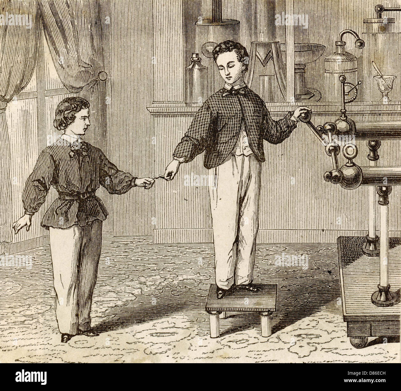 ESPERIMENTO DI ELETTRICITÀ Foto Stock