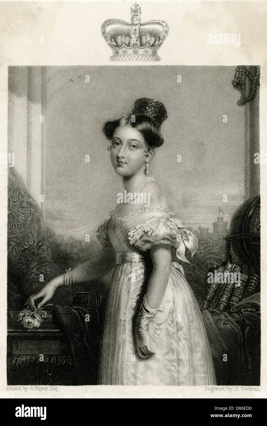 La regina Victoria ritratto all età di 18 anni Foto Stock