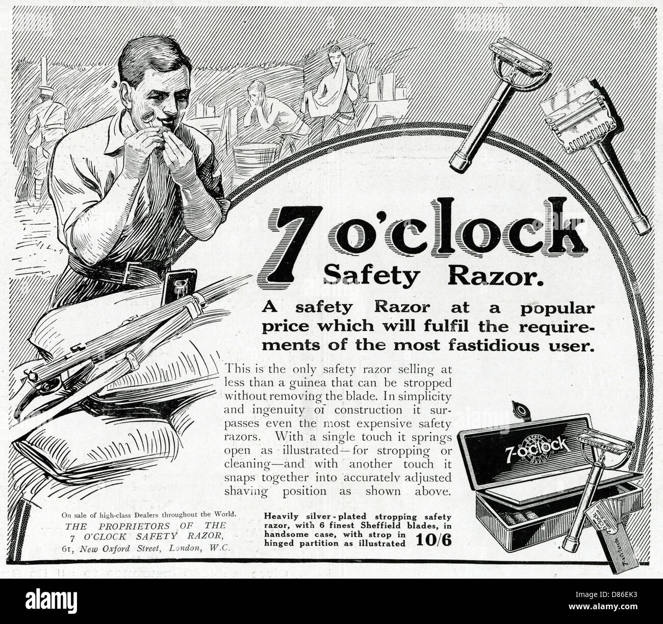 Annuncio per 7 Oclock rasoio di sicurezza 1915 Foto Stock