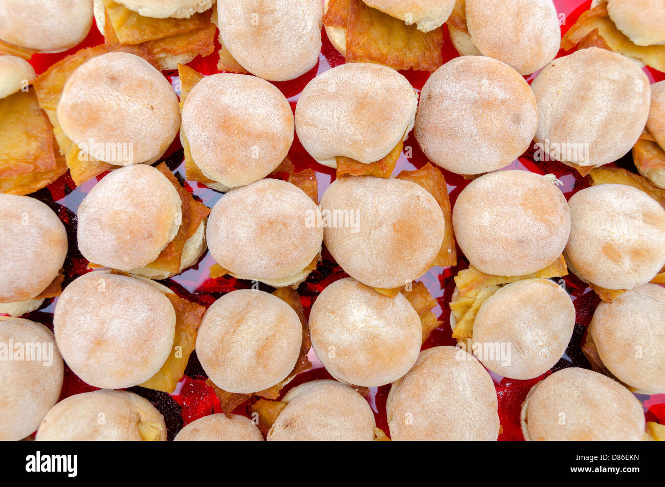 Sandwich con crema di farina e di latte a Palermo in Sicilia Foto Stock