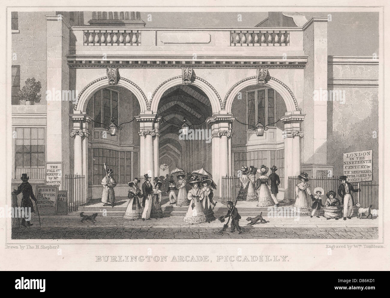 Londra - Burlington Arcade, Piccadilly - 1828 Foto Stock