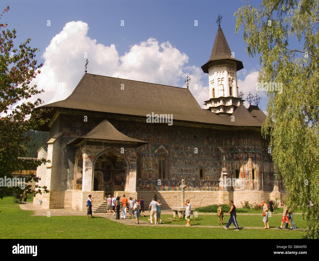 L'Europa, la Romania, la Bucovina, Monastero Sucevita, affreschi Foto Stock